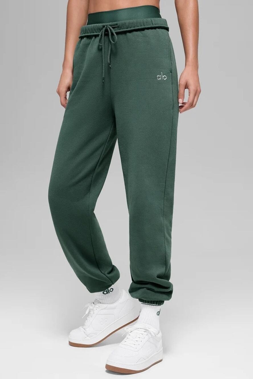 Alo Yoga Clover Green Accolade Relaxed Drawstring Jogger Lounge Sweatpants Small